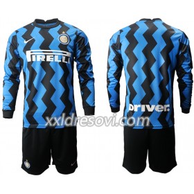 Inter Milan Domaći Dječji Komplet Dresovi za Nogomet 2020-2021 Dugim Rukavima (+ kratke hlače)